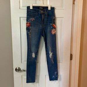 Express embroidered jeans